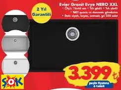 EVİER GRANİT EVYE NERO XXL